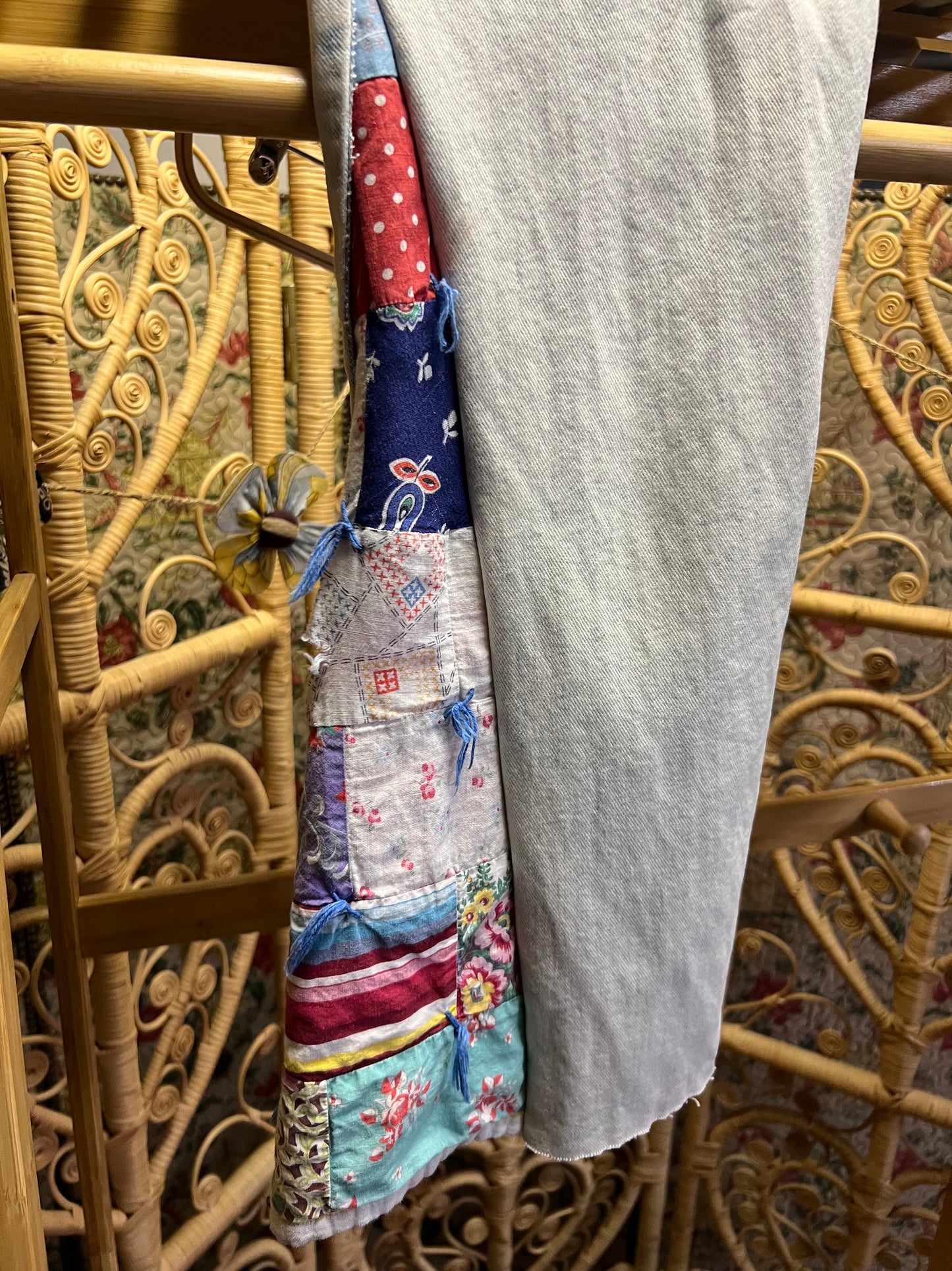 Pacsun Quilt Panel Cropped Jeans