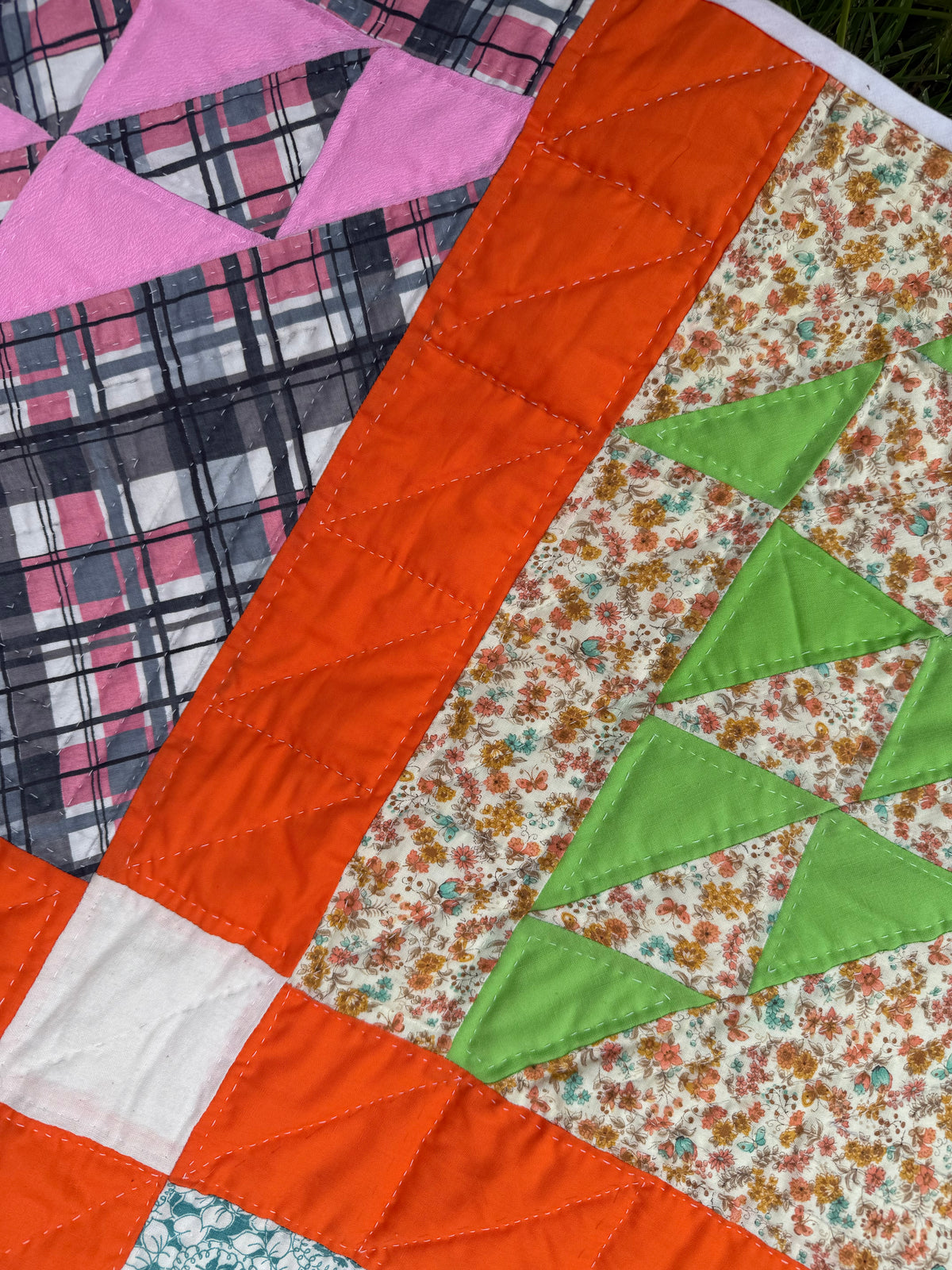 Vintage Handmade Basket Quilt