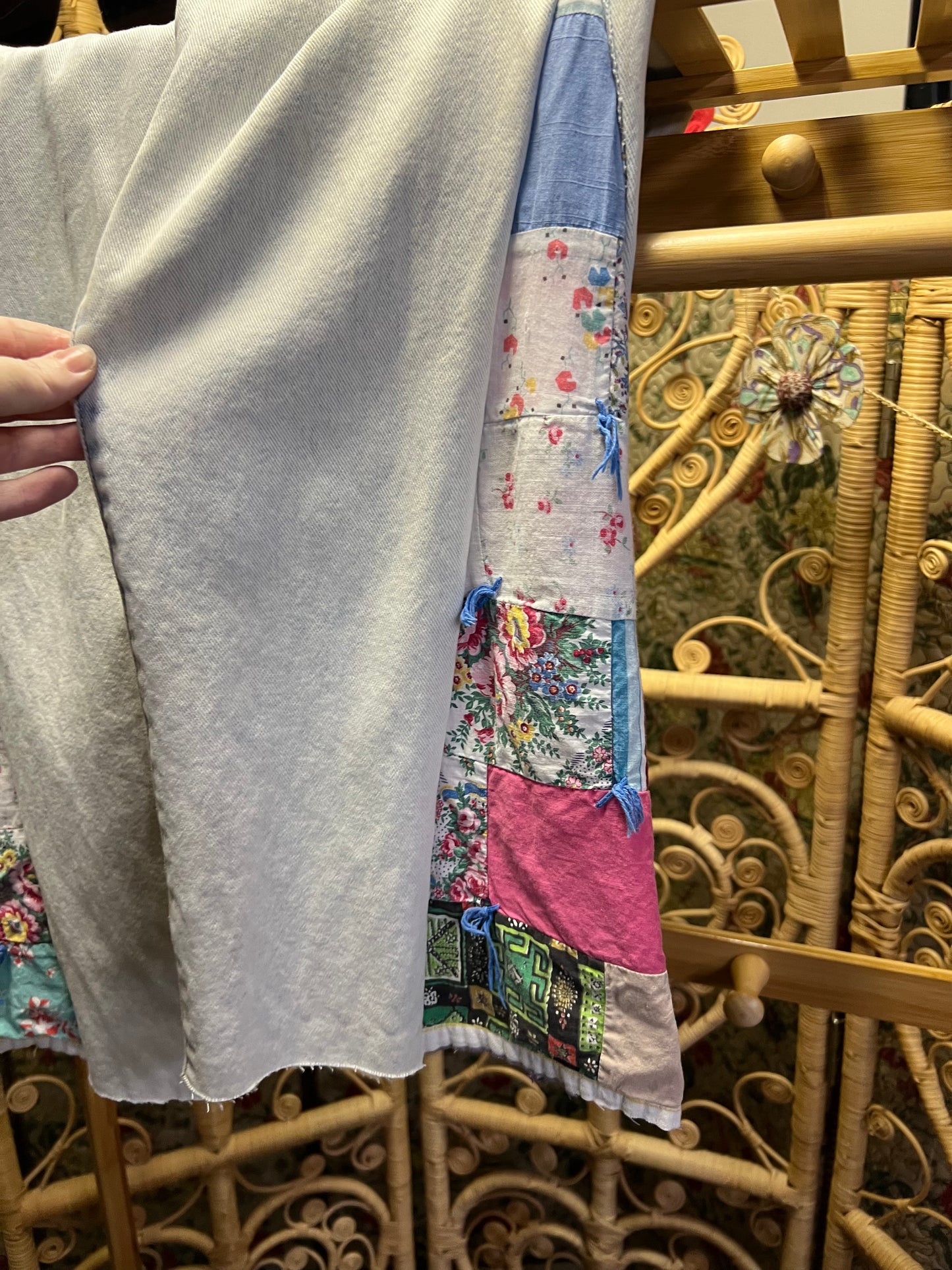 Pacsun Quilt Panel Cropped Jeans