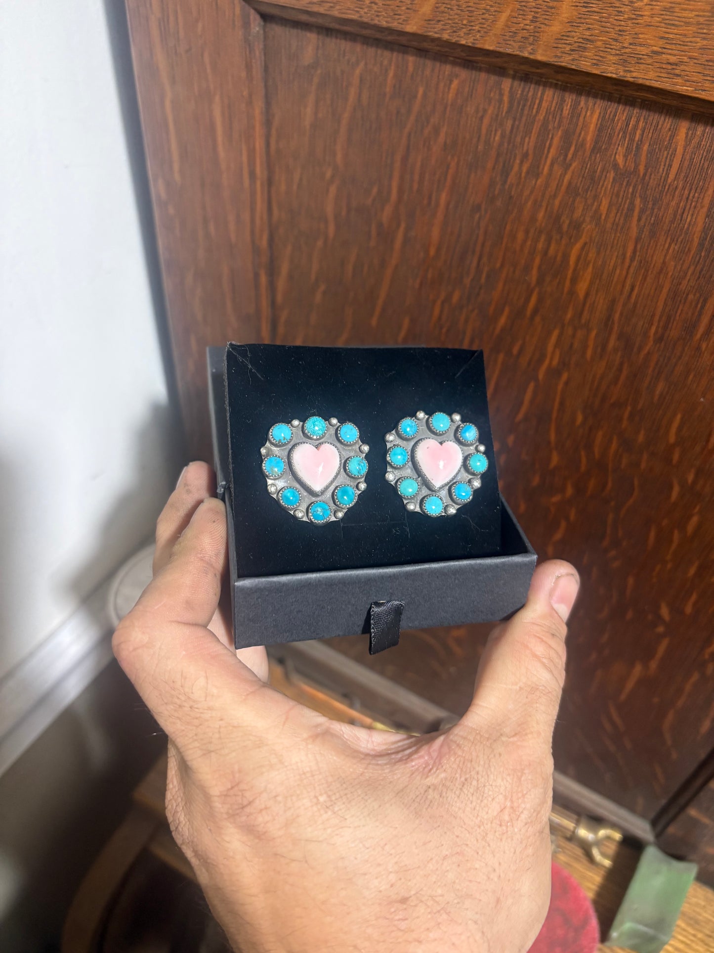 Heart cluster earrings