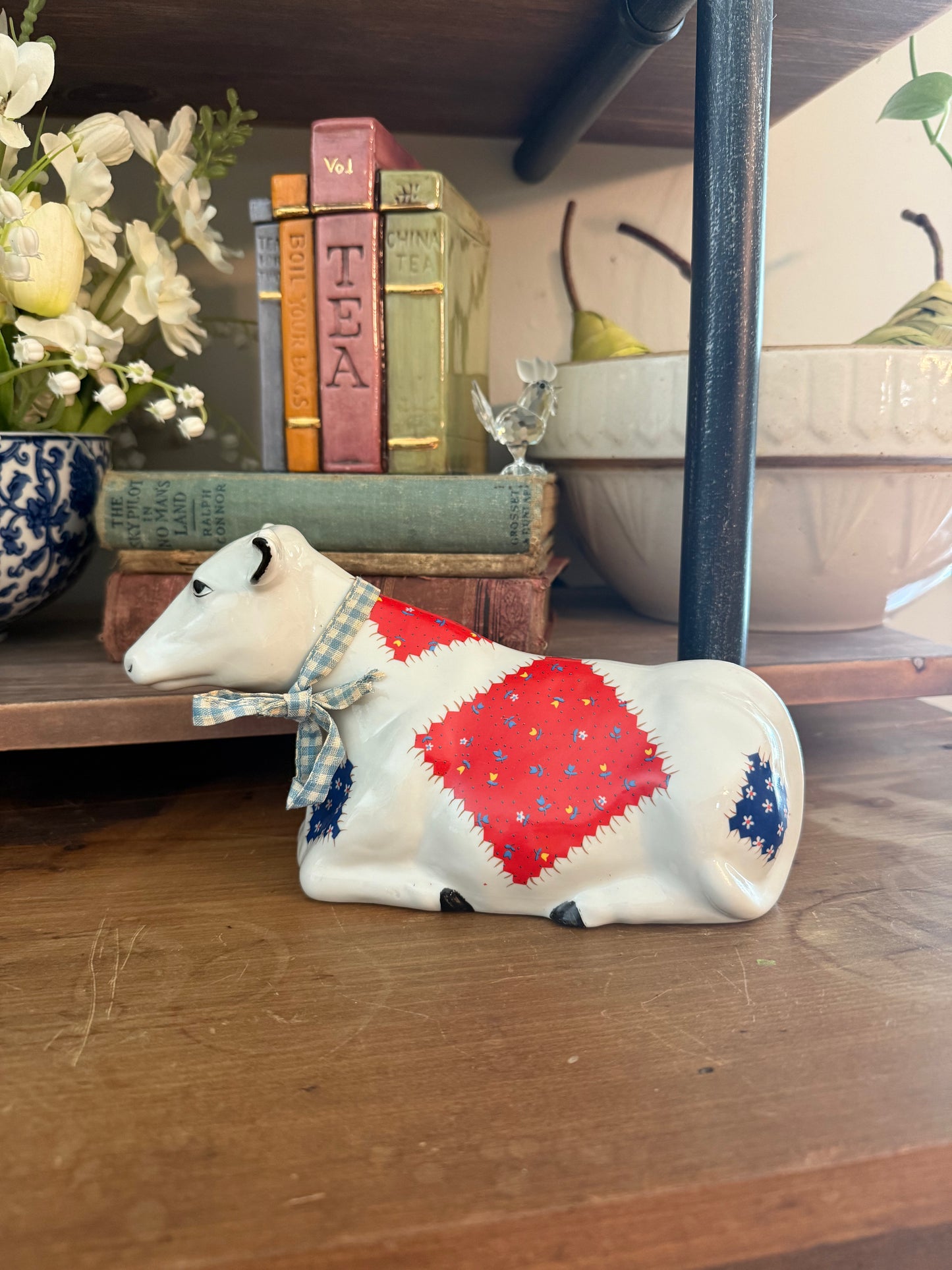 Vintage Patchwork Porcelain Cow