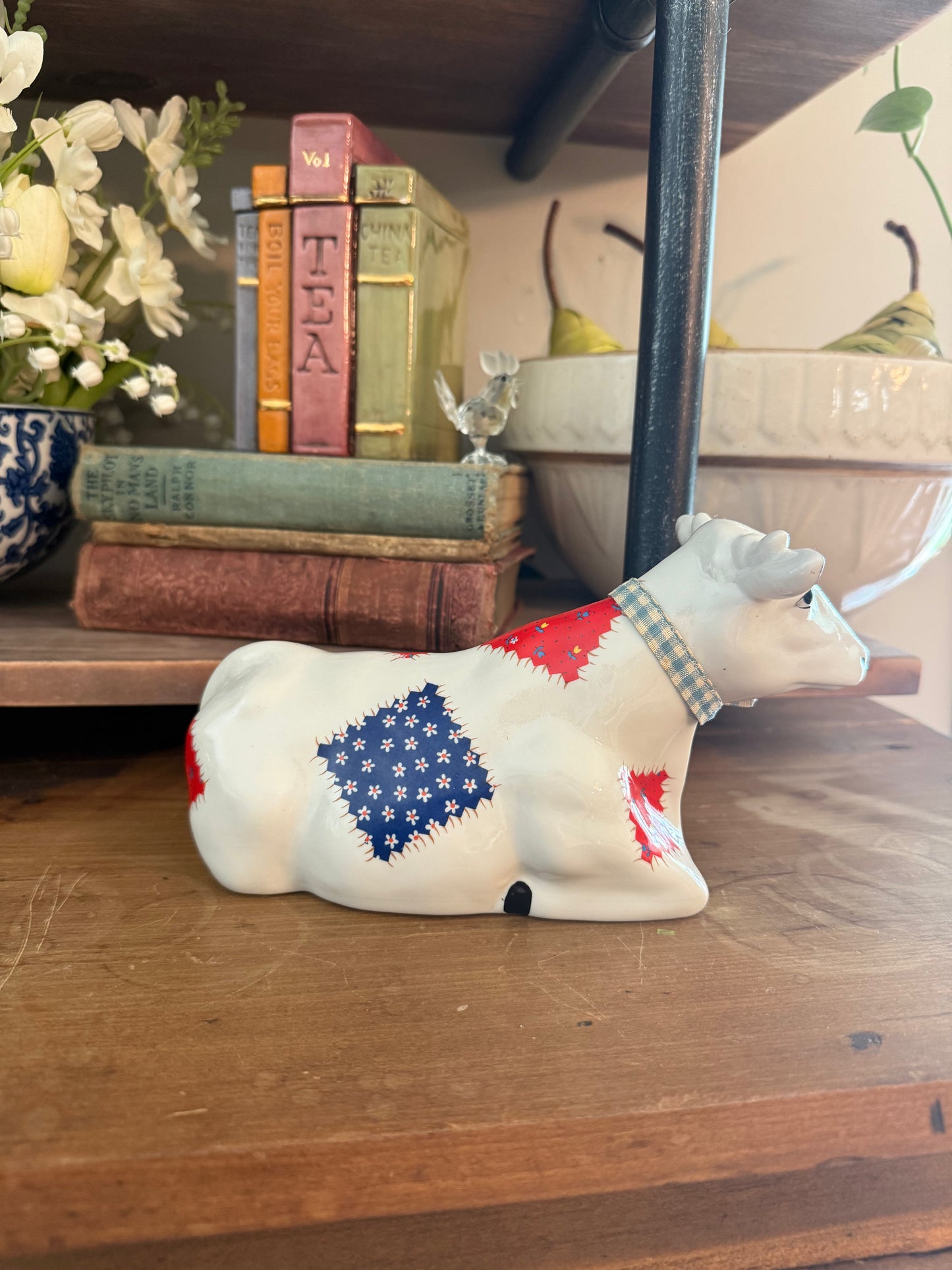 Vintage Patchwork Porcelain Cow