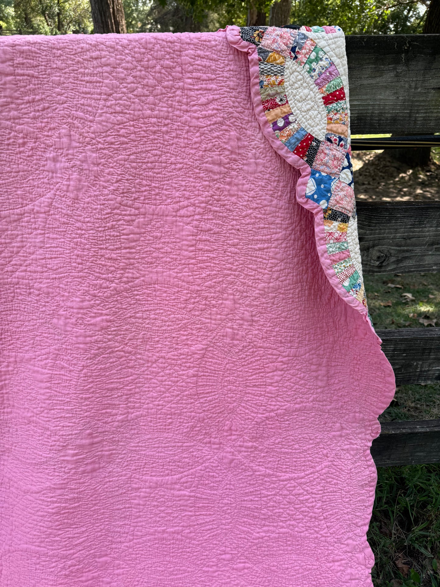 Vintage Double Wedding Ring Quilt