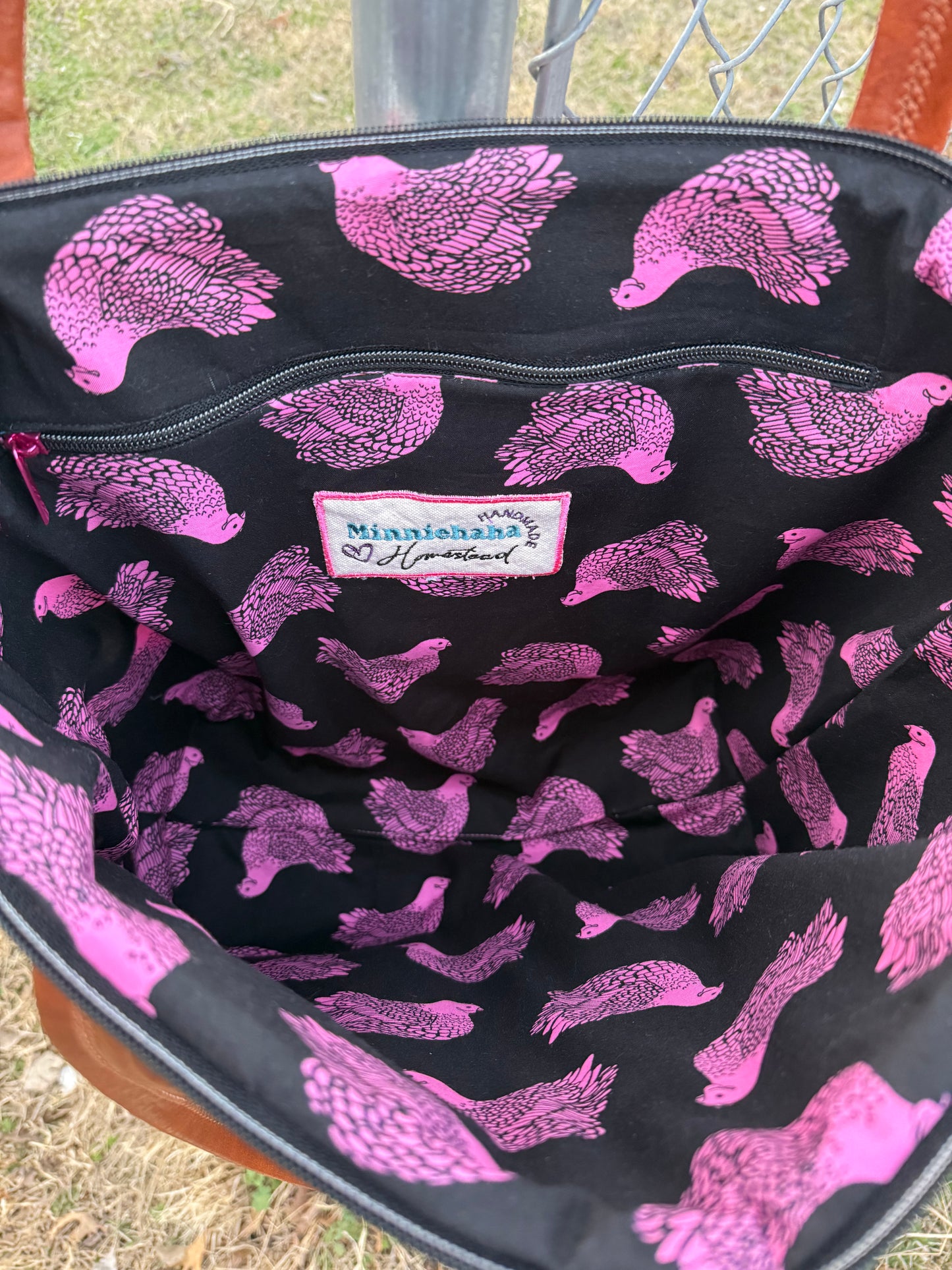 Blue Shimmer Flower Garden Tote