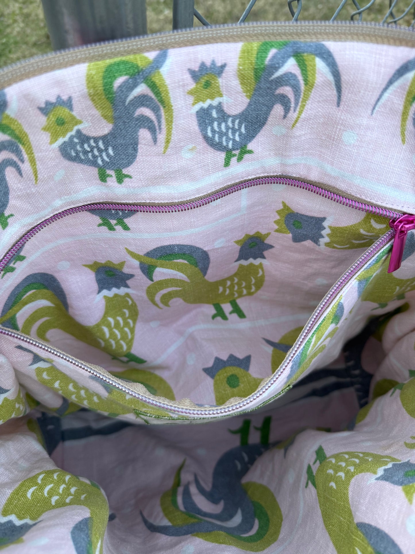 Pink Shimmer Flower Garden Tote