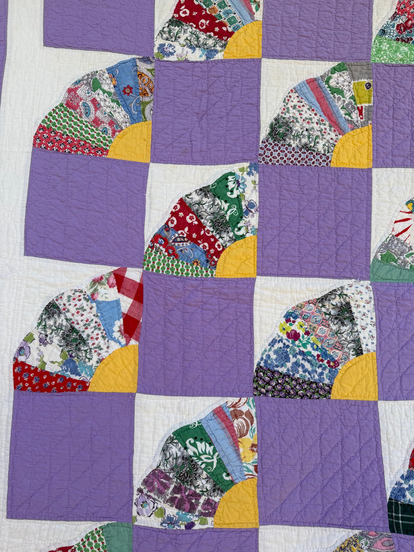 Vintage Purple Fan Quilt