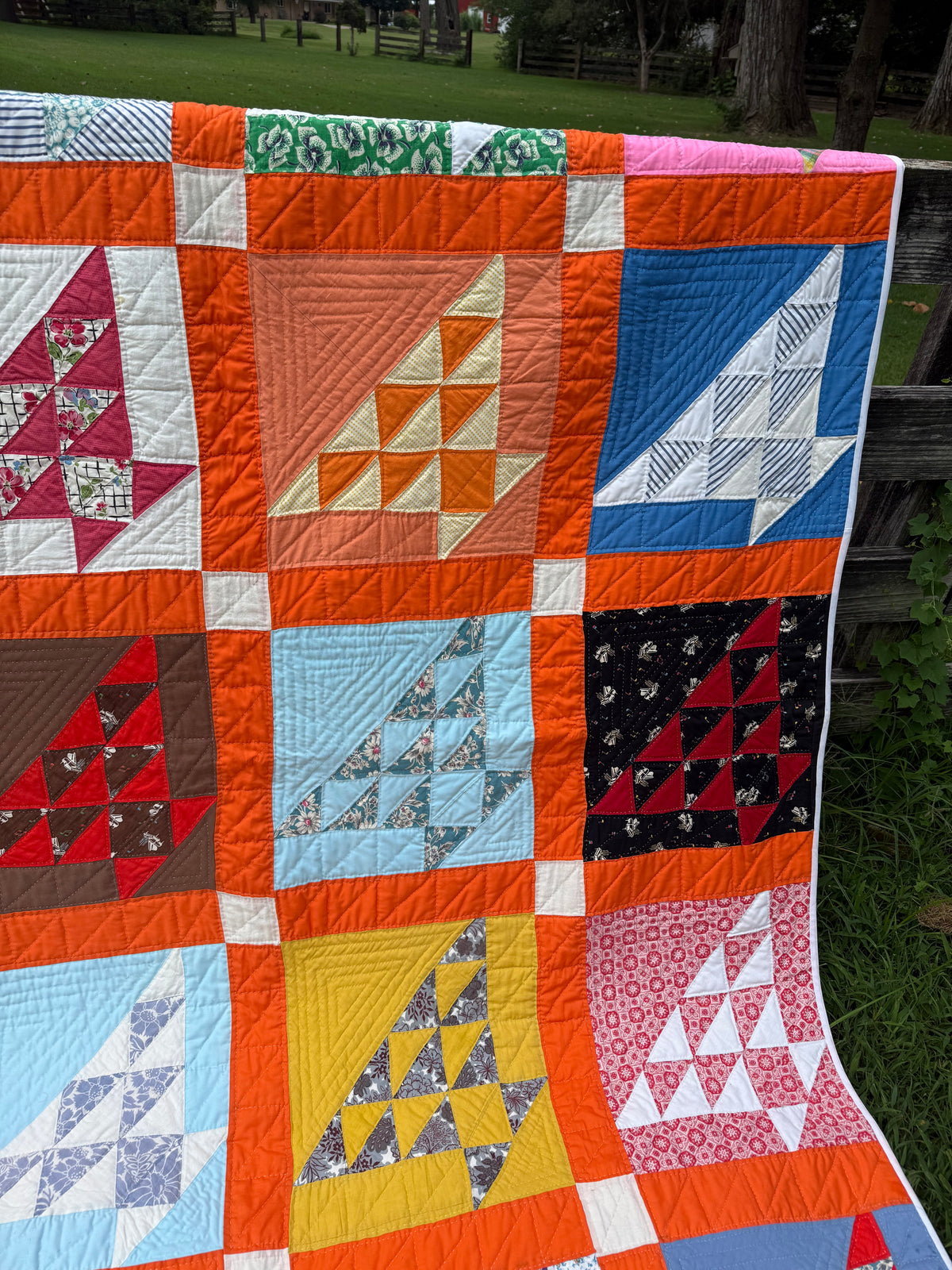 Vintage Handmade Basket Quilt