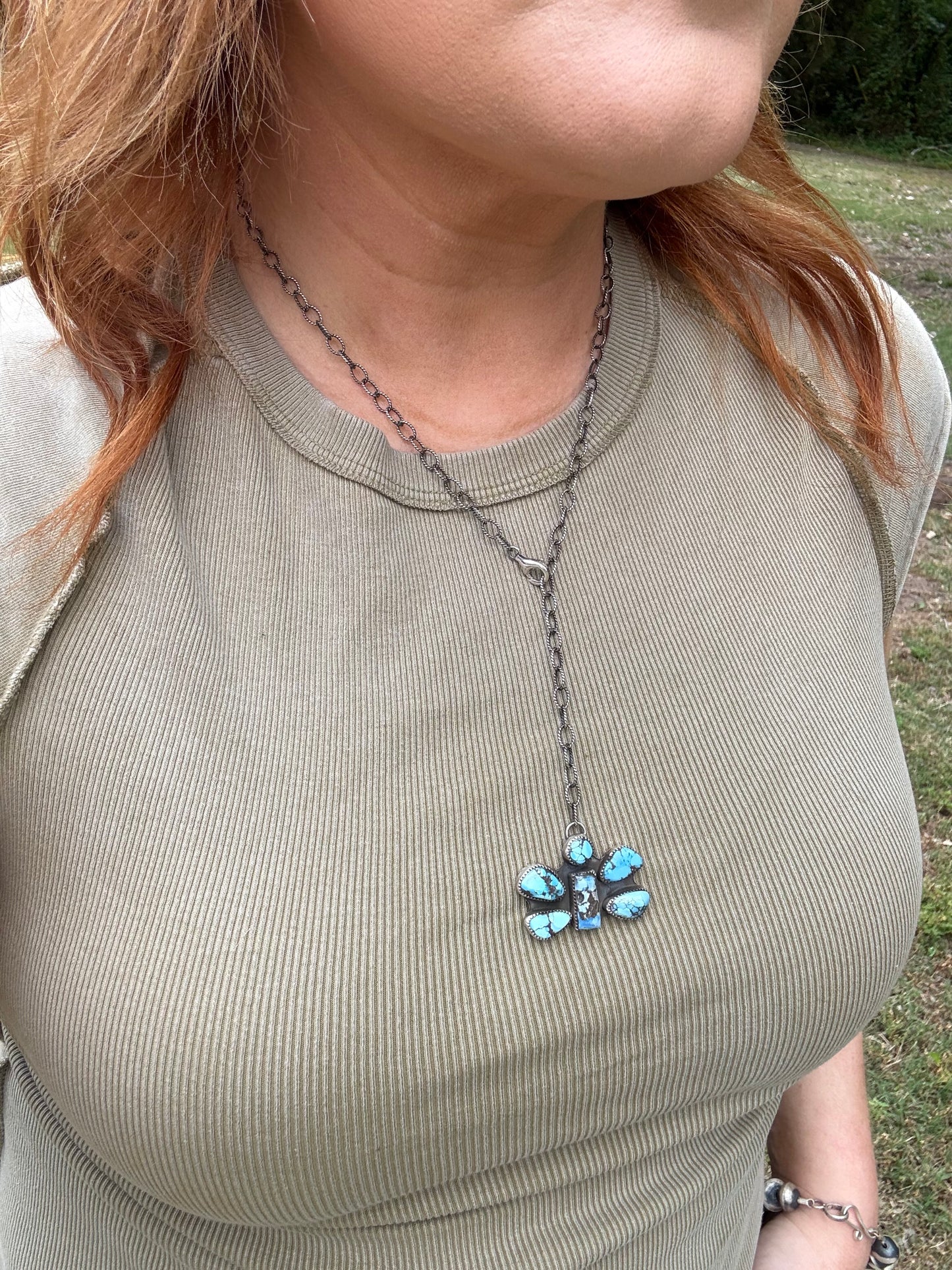 Golden hills bug necklace