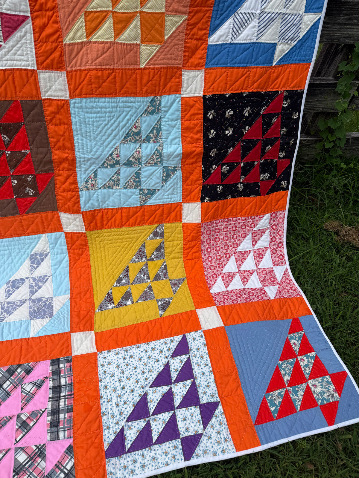 Vintage Handmade Basket Quilt