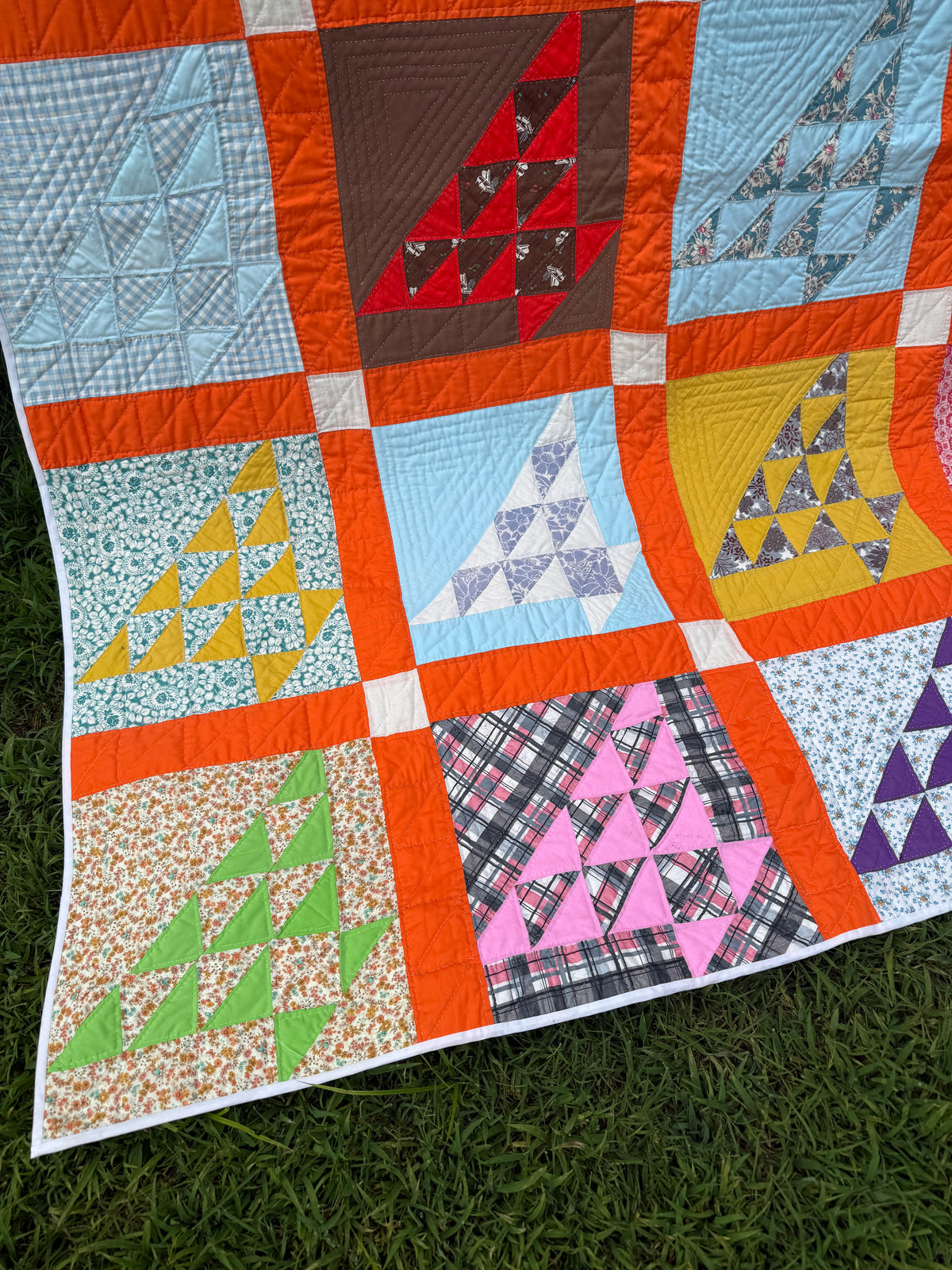 Vintage Handmade Basket Quilt