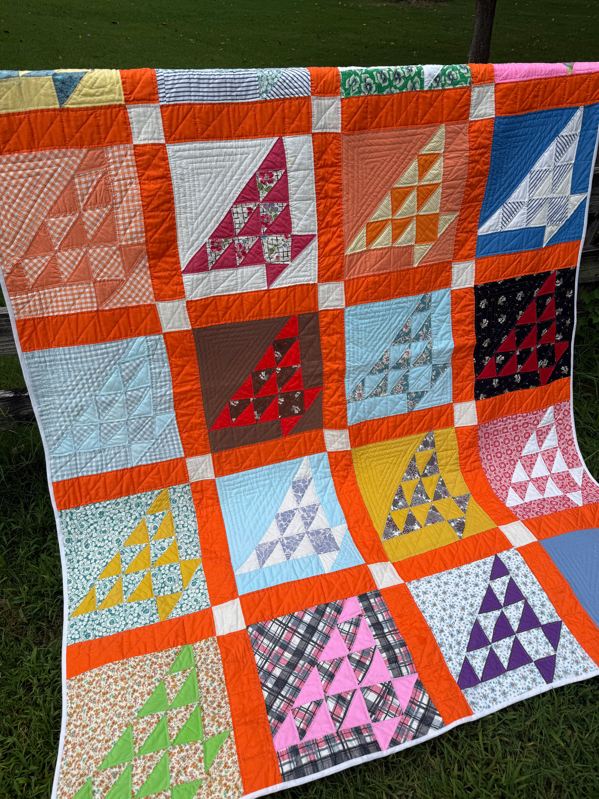 Vintage Handmade Basket Quilt
