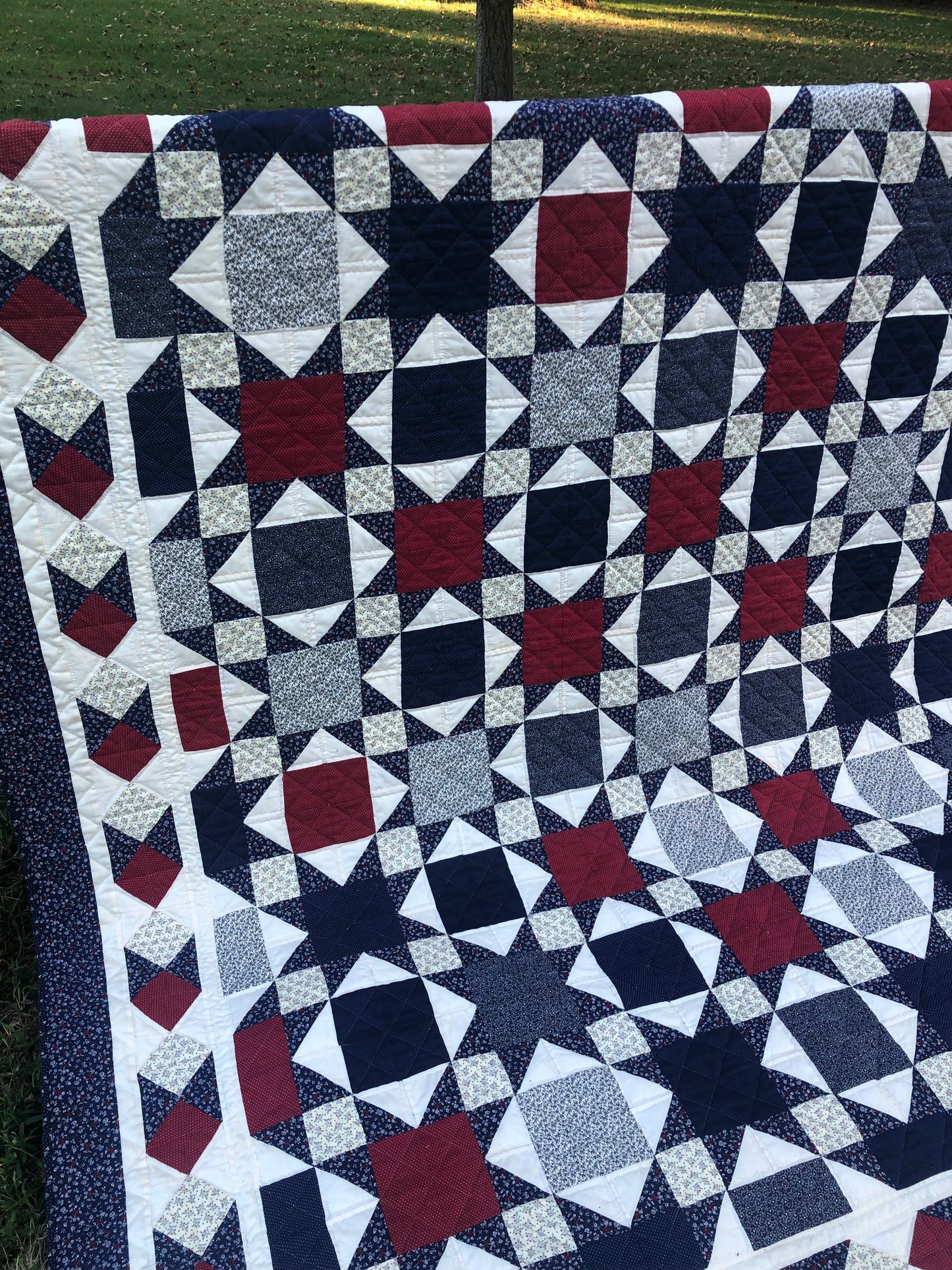 Vintage Red White & Blue Quilt