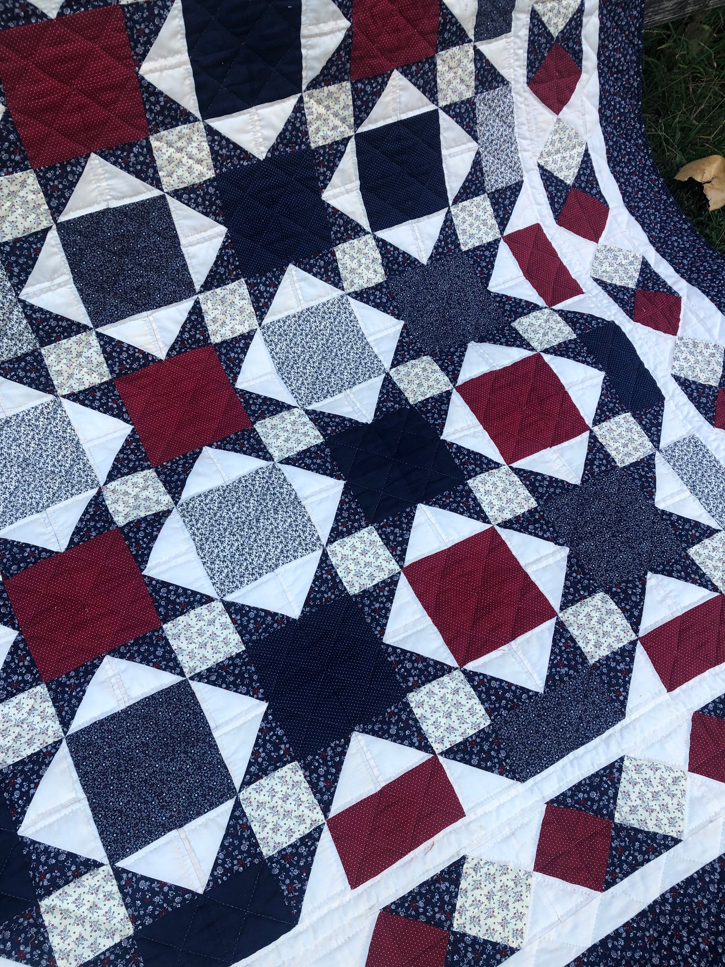 Vintage Red White & Blue Quilt