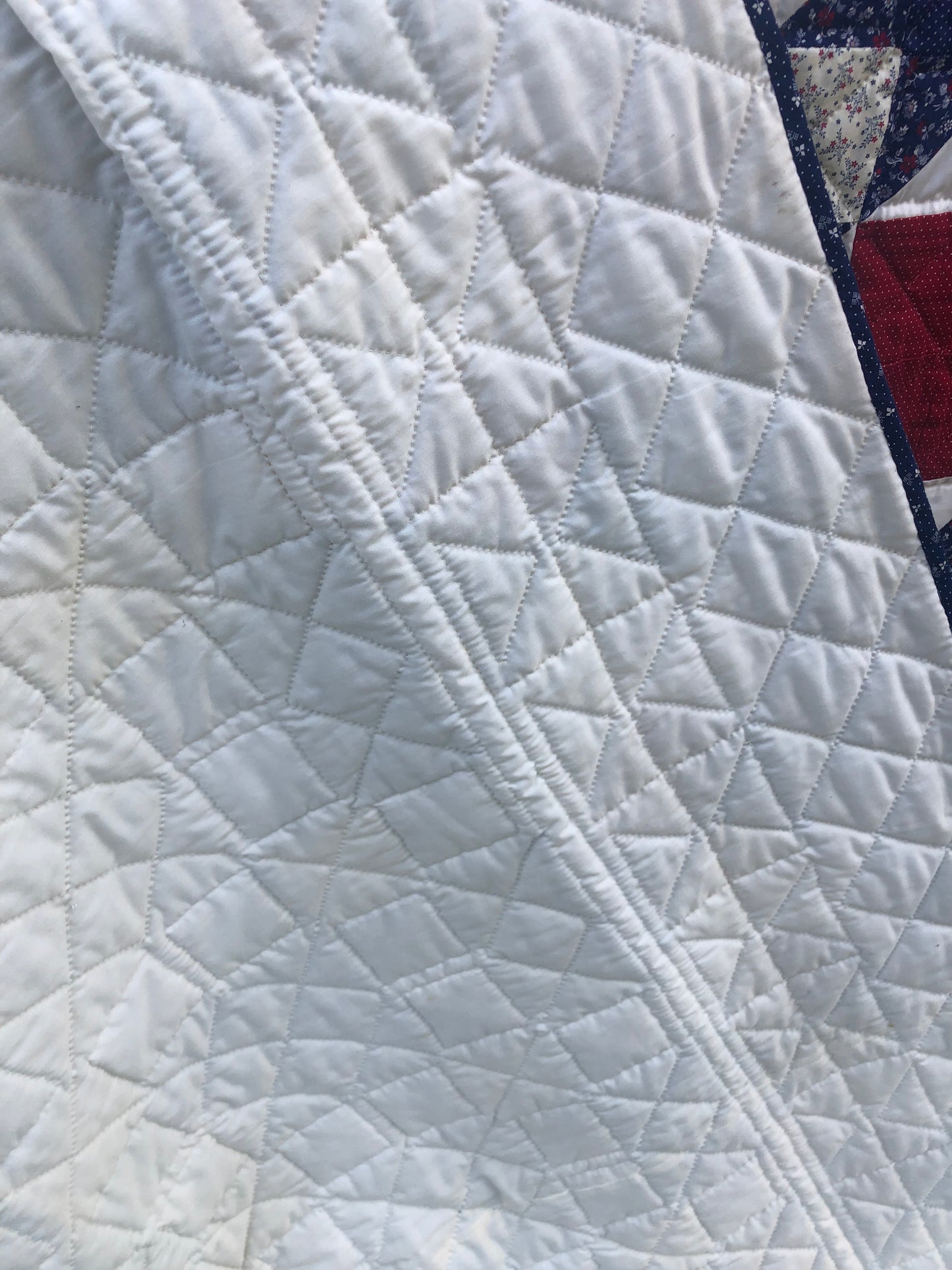 Vintage Red White & Blue Quilt