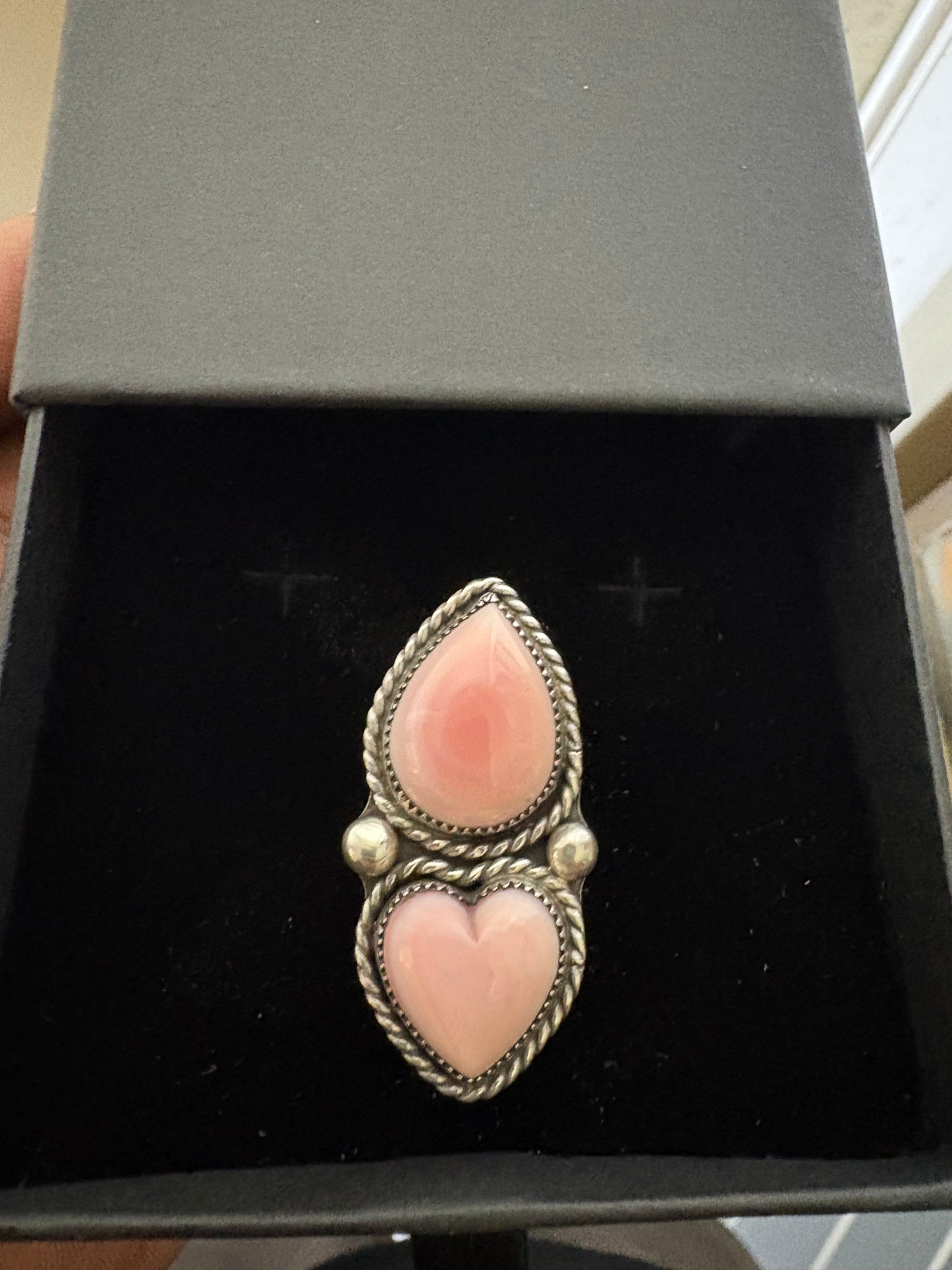Pink Conch adjustable ring