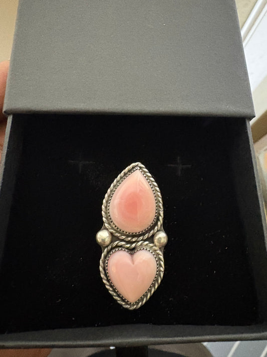 Pink Conch adjustable ring