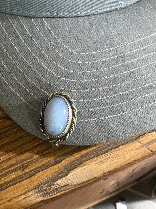 Blue lace agate hat clip