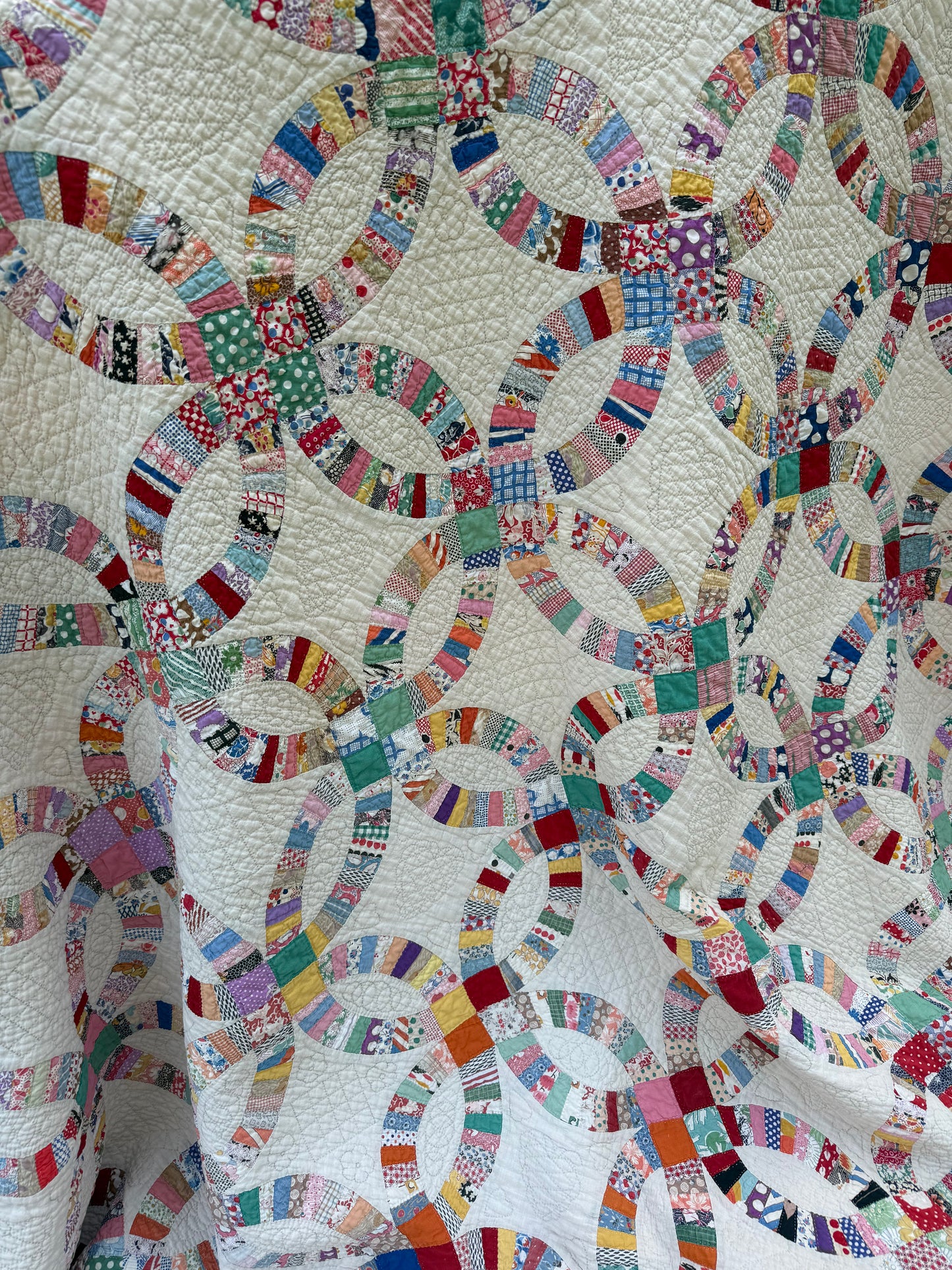 Vintage Double Wedding Ring Quilt