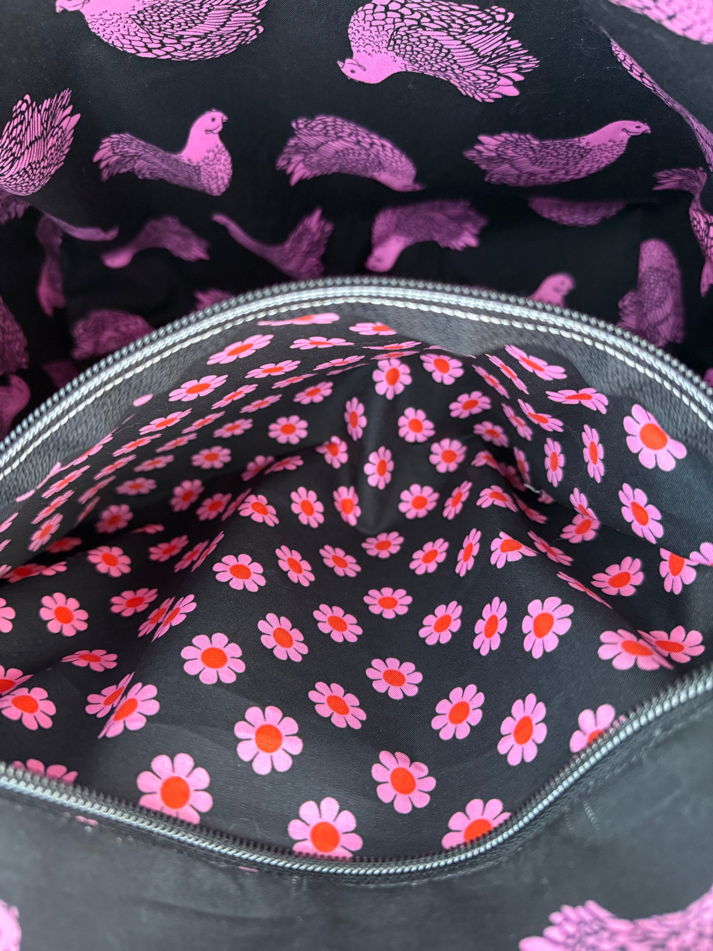 Blue Shimmer Flower Garden Tote