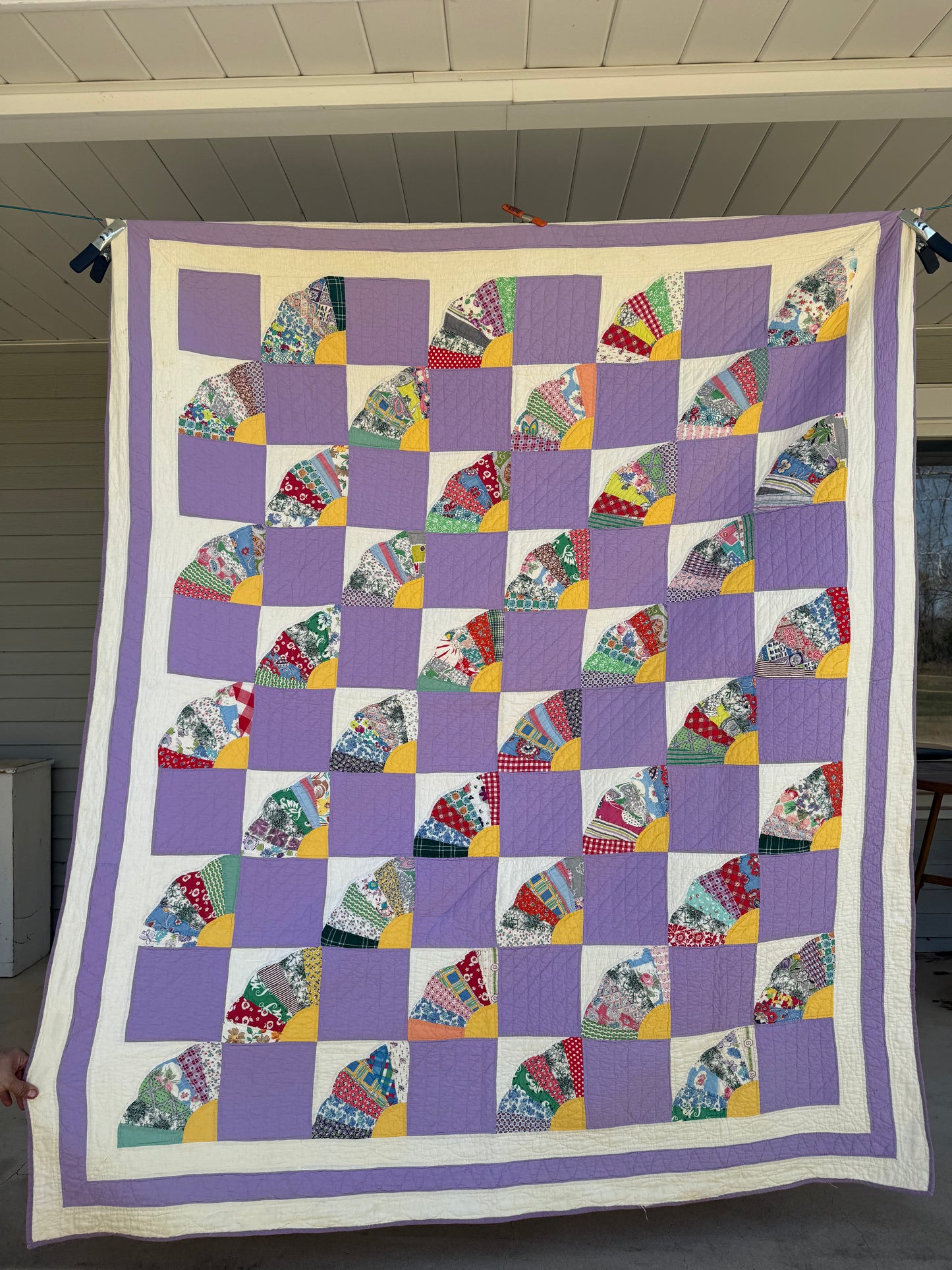 Vintage Purple Fan Quilt