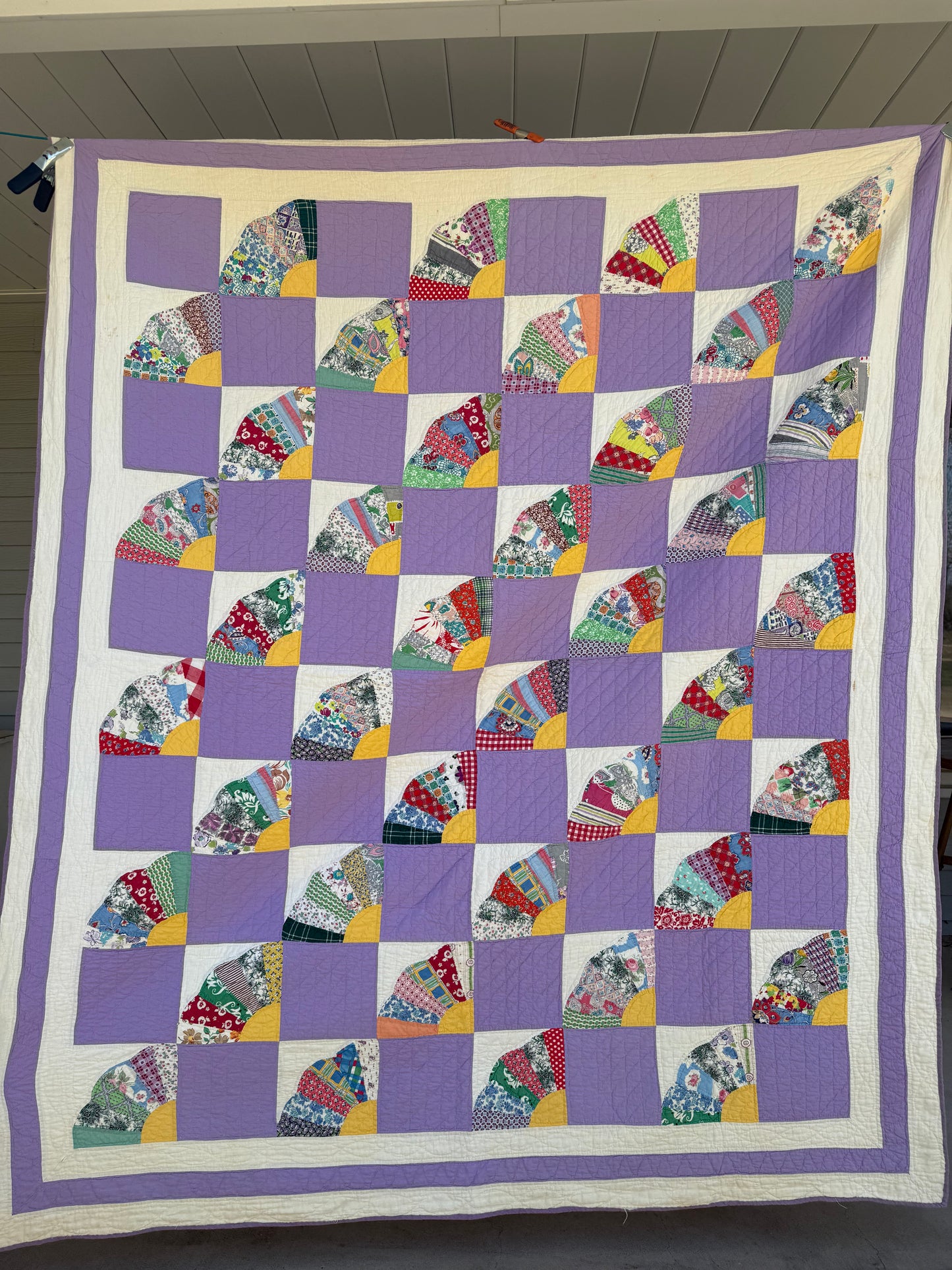 Vintage Purple Fan Quilt